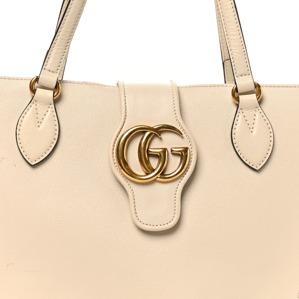 New Sakai Calfskin Lux Small Dahlia Tote Mystic White