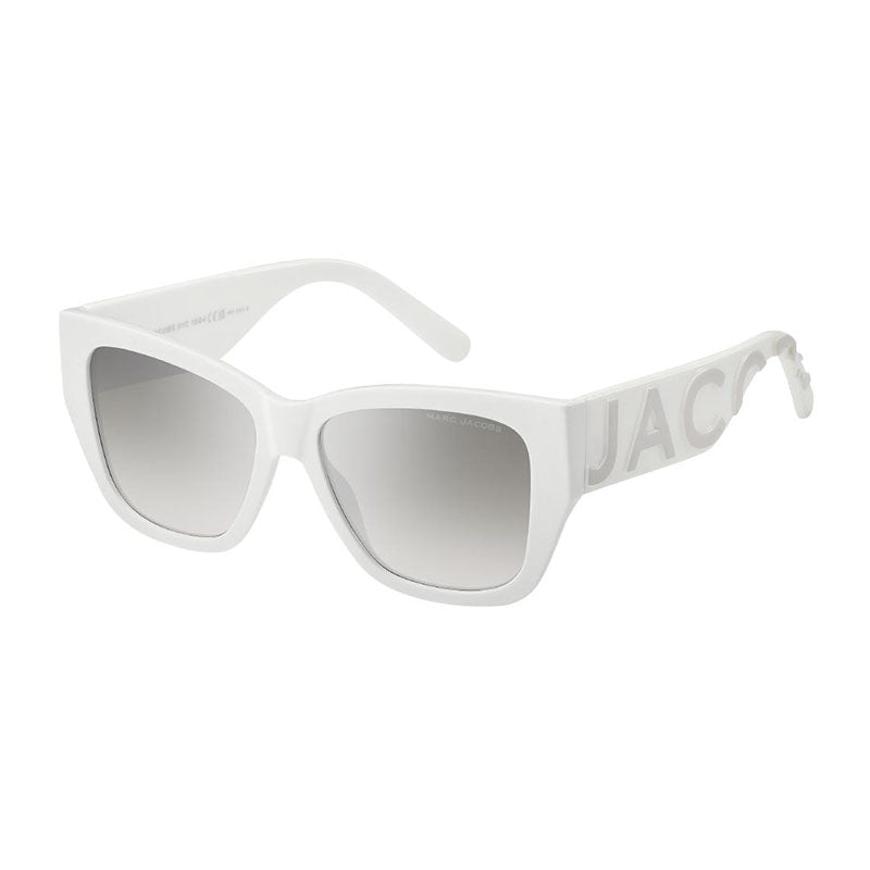 Marc Jacobs Sunglasses Square Full Rim, White Grey Frame and Grey Mirror Gradient Silver Lens MARC695/S0HYMIC