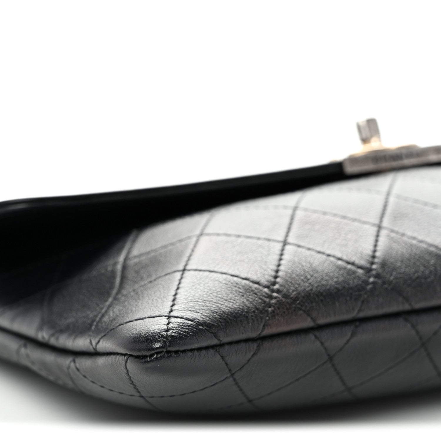 Lambskin Quilted Sleek And Chic Clutch Black