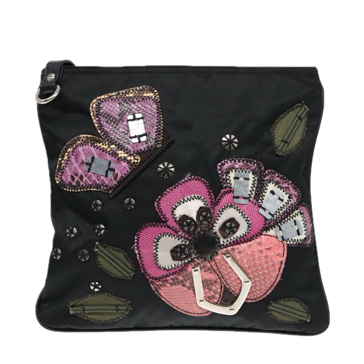 Prada Re-Edition Black Canvas Shoulder Bag (Authentic  )