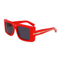 Salvatore Ferragamo Sunglasses Square Full Rim, Shiny Red Frame and Grey Lens SF2032S600