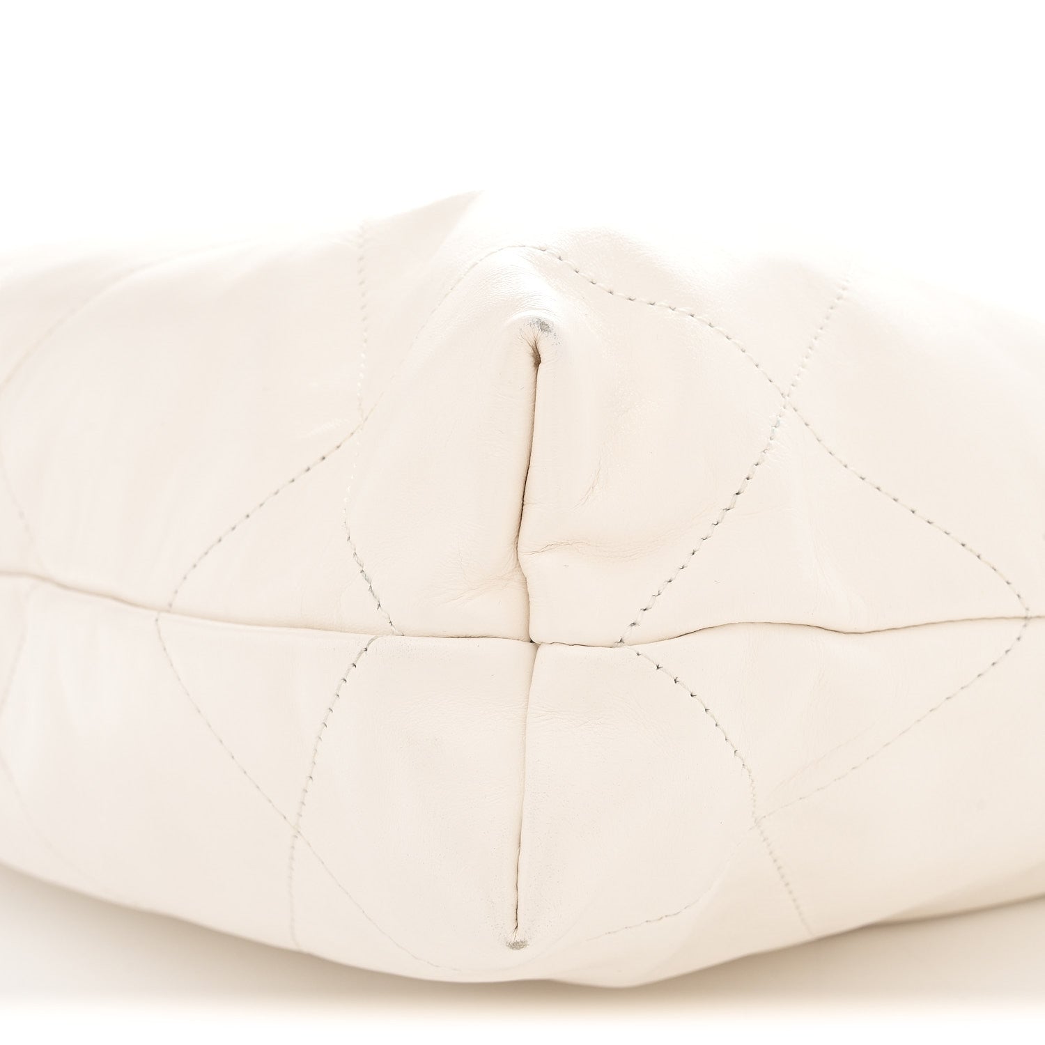 Shiny Calfskin Quilted Small Chanel 22 White
