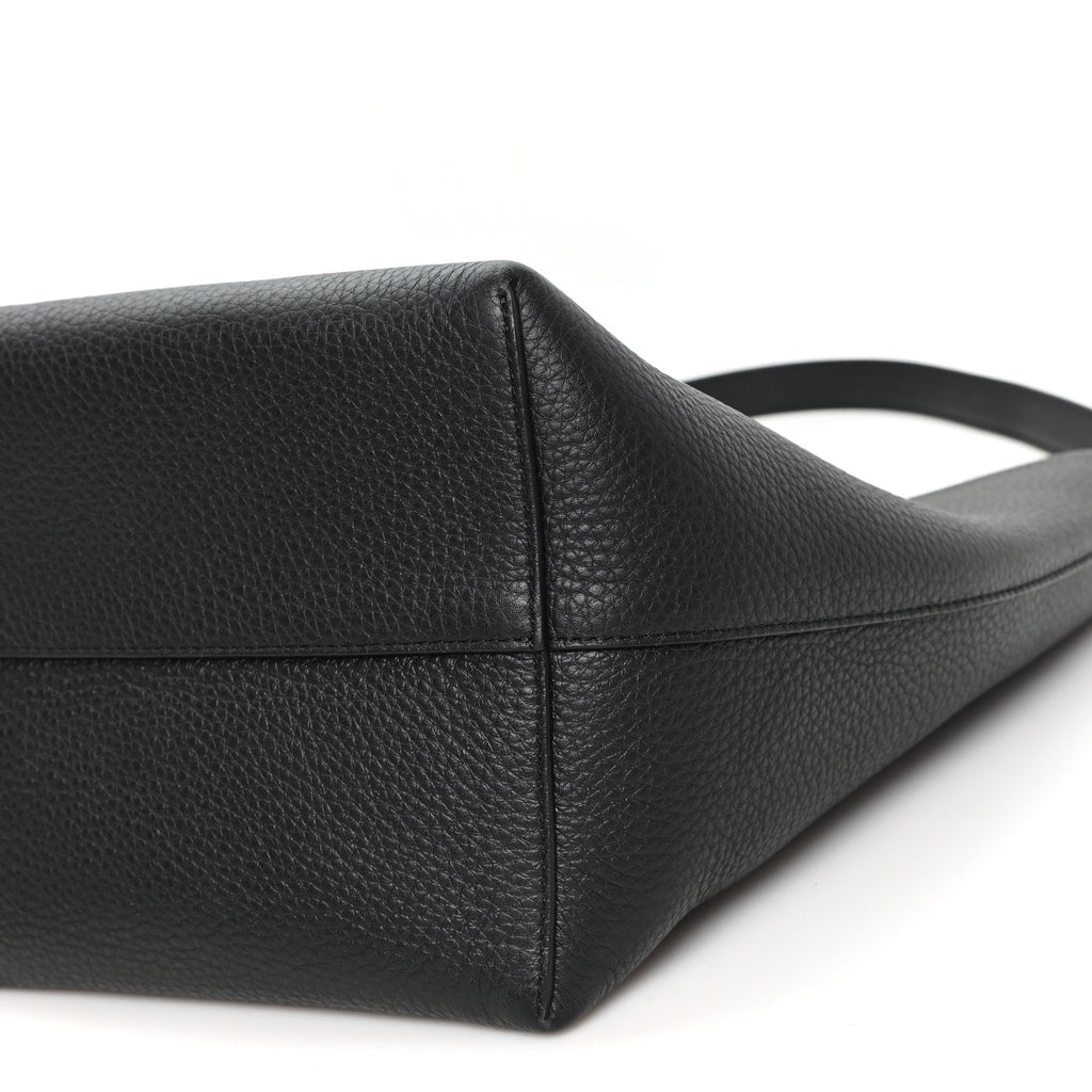 Grained Calfskin Medium N/S Park Tote Black