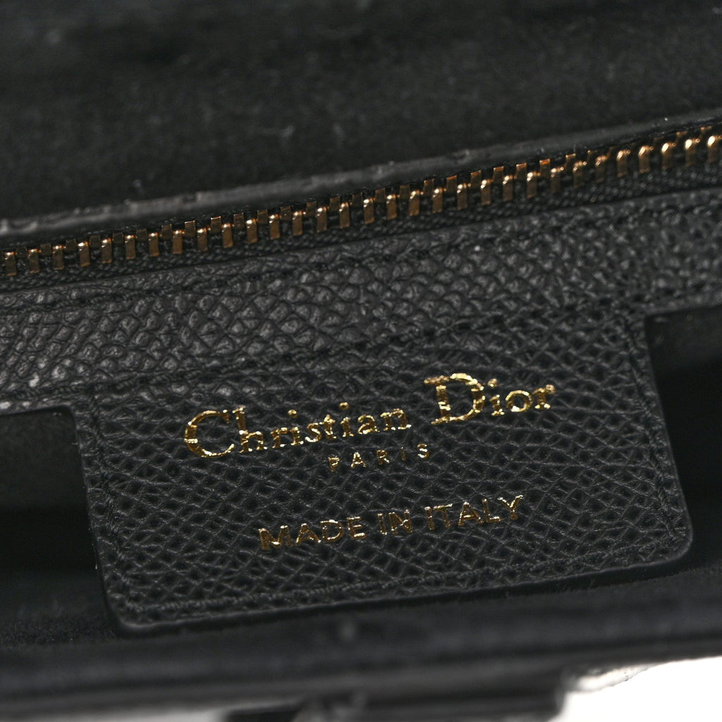 Grained Calfskin Saddle Bag With Strap Black