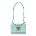 Iridescent Grained Calfskin Summer Splash Twist MM Blue