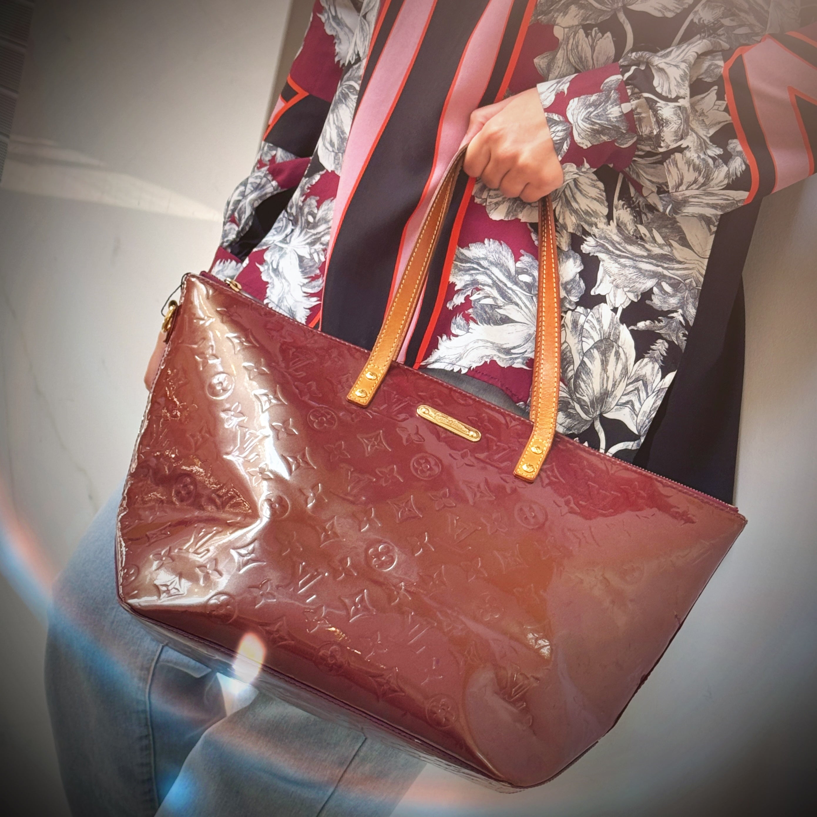 Louis Vuitton Red Vernis Bellevue Tote TWS