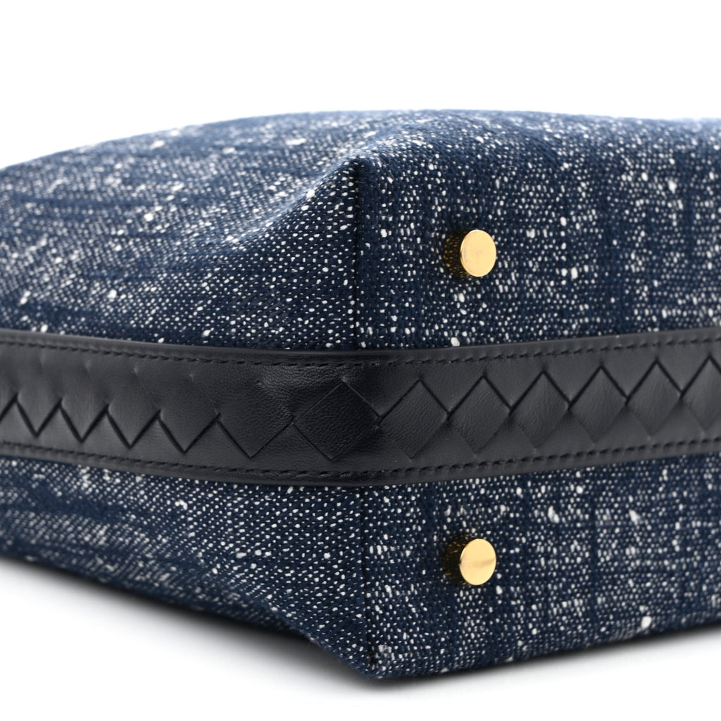 Denim Boucle Wallace Shoulder Bag Navy White Space