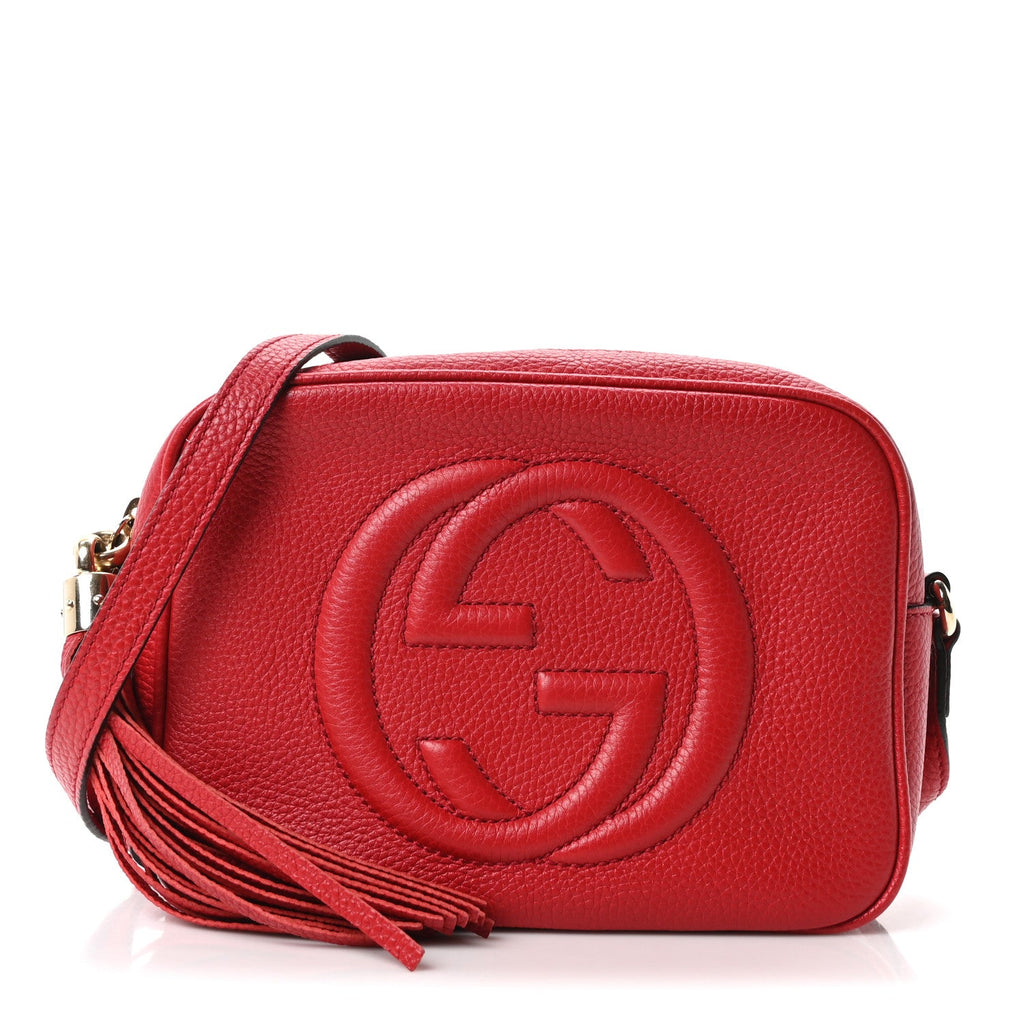 Pebbled Calfskin Small Soho Disco Bag Tabasco Red