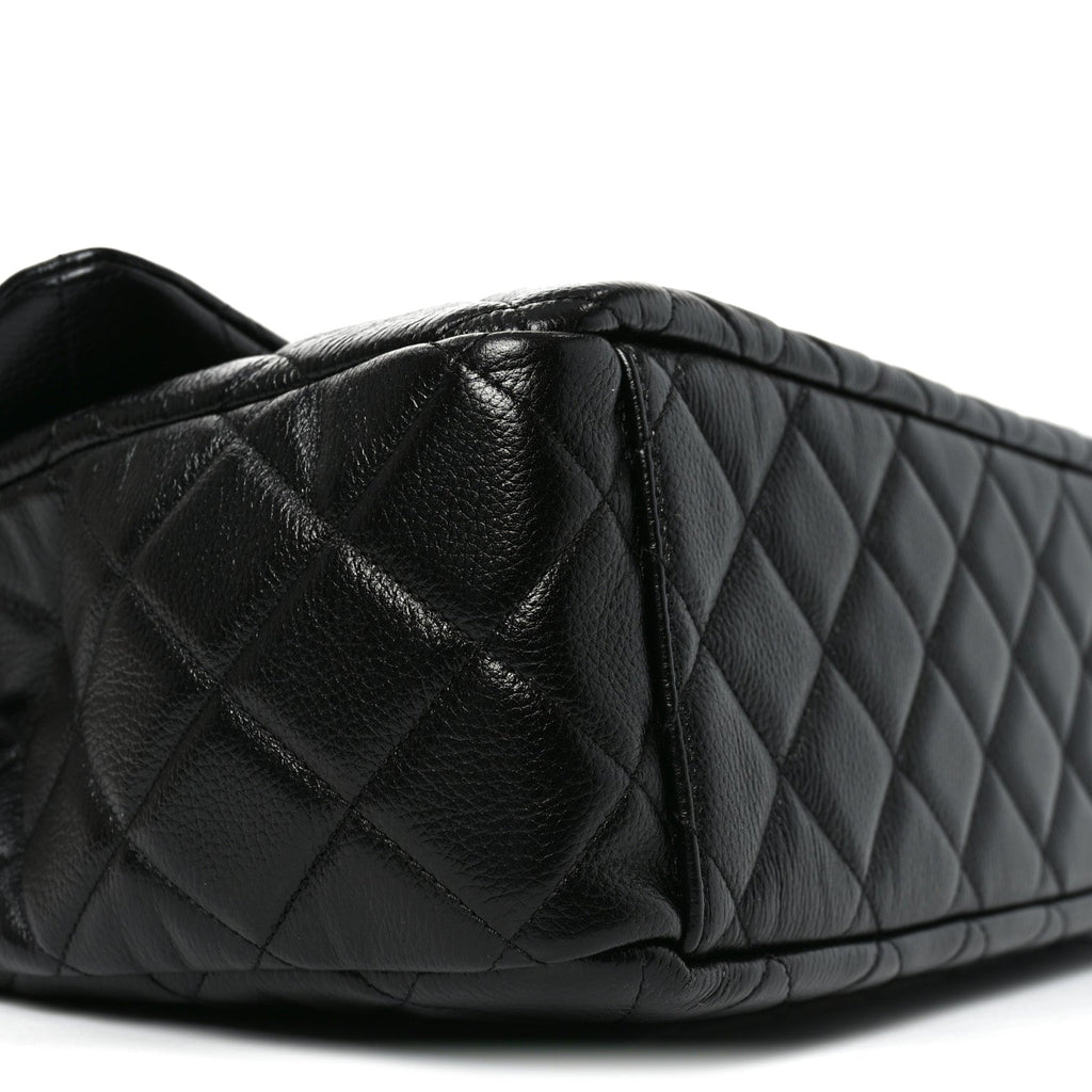 Caviar Quilted Small XXL Travel Flap Bag Black