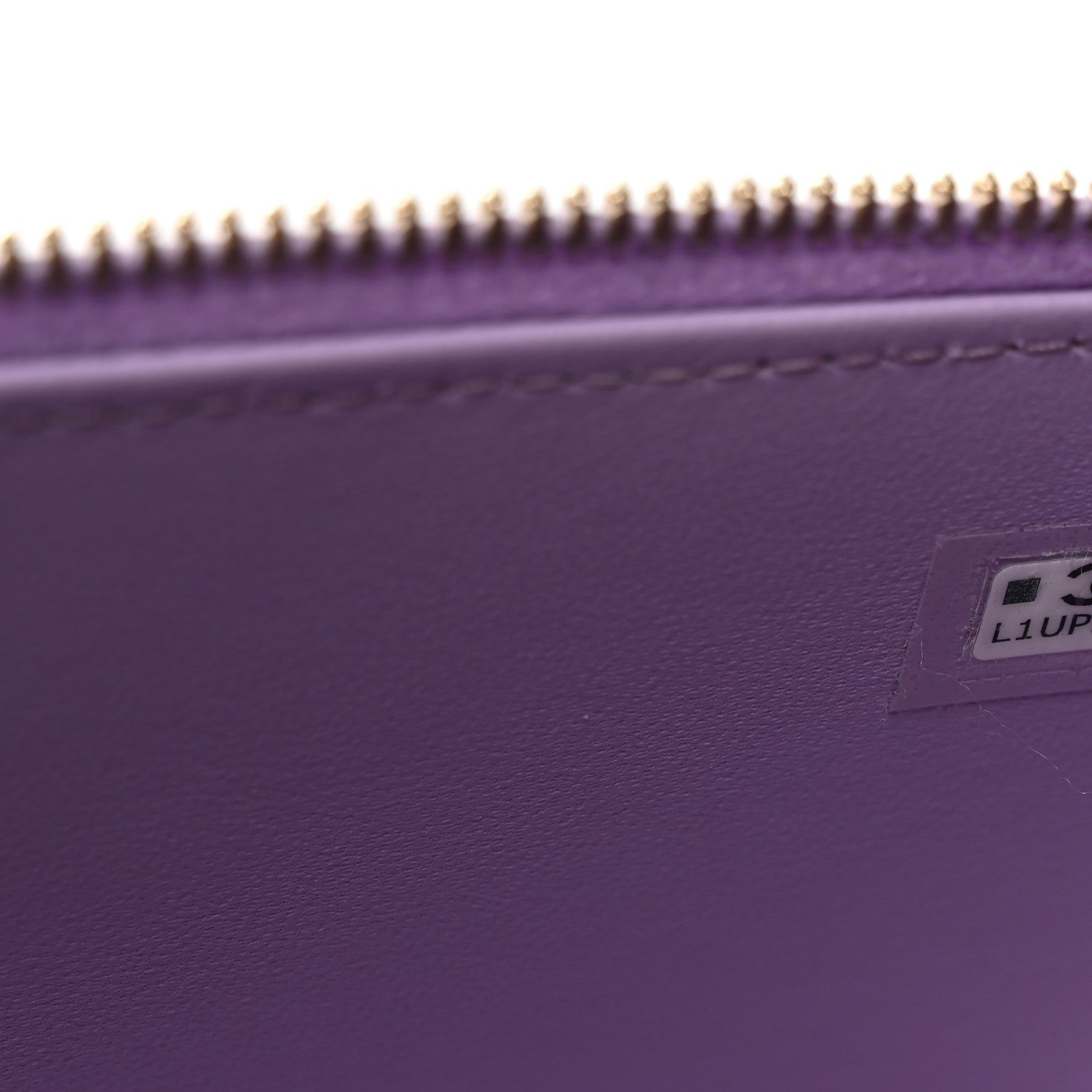 Lambskin Quilted Baguette Crystal Top Handle Vanity Case With Chain Purple
