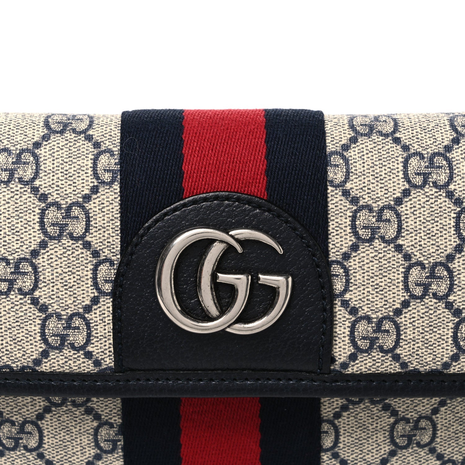 GG Supreme Monogram Web Small Ophidia Belt Bag 95 38 Beige Navy
