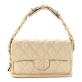 Lambskin Small Lady Braid Flap Light Beige