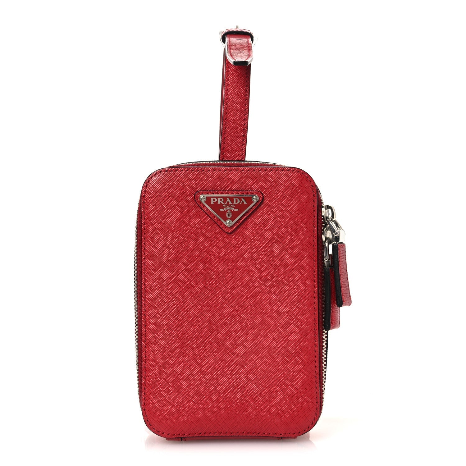 Saffiano Harness Crossbody Travel Pouch Fuoco