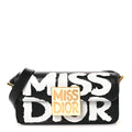 Calfskin Graffiti Printed Miss Dior Flap Black White
