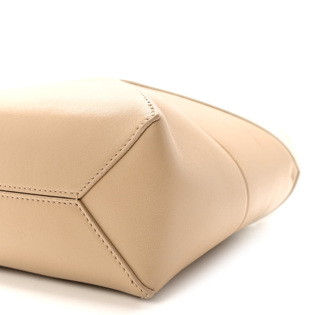 Shiny Calfskin Mini Puzzle Fold Tote Soft White Paper Craft