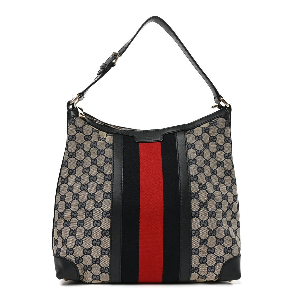 Monogram Vintage Web Medium Hobo Navy