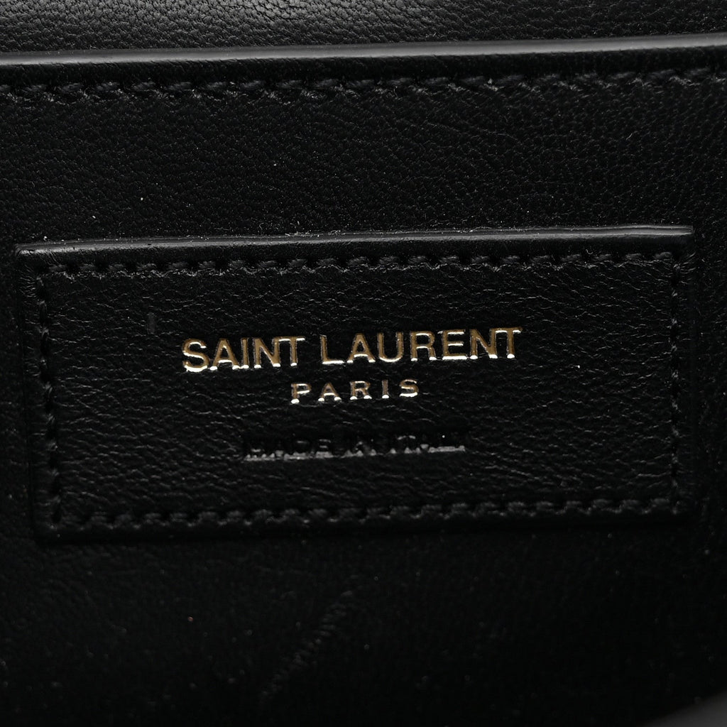 Suede Medium Classic Monogram Kate Tassel Satchel Black
