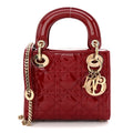 Patent Cannage Mini Lady Dior Red