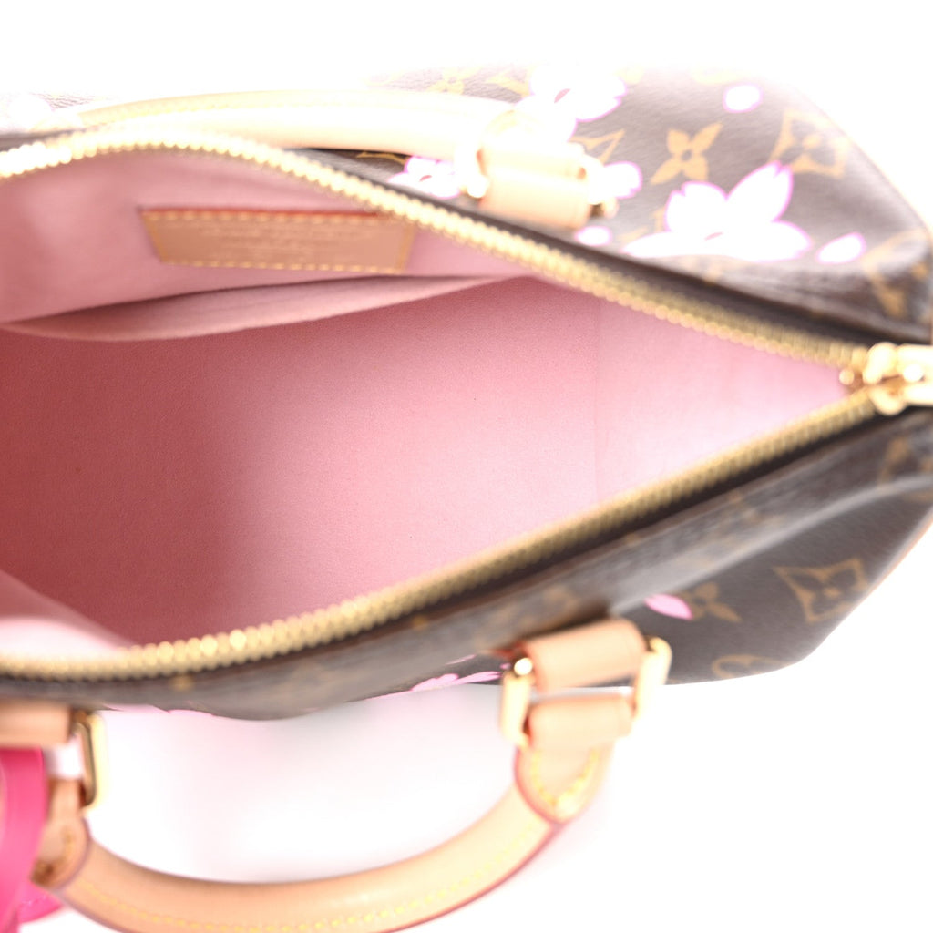 LV X TM Monogram Cherry Blossom Speedy Bandouliere 25 Sakura Brown