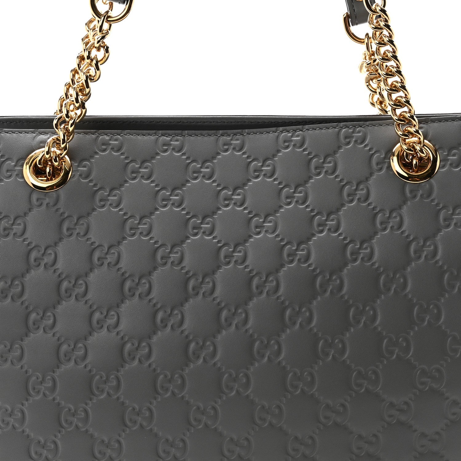 Soft Guccissima Signature Medium Shoulder Tote Bag Deep Grey