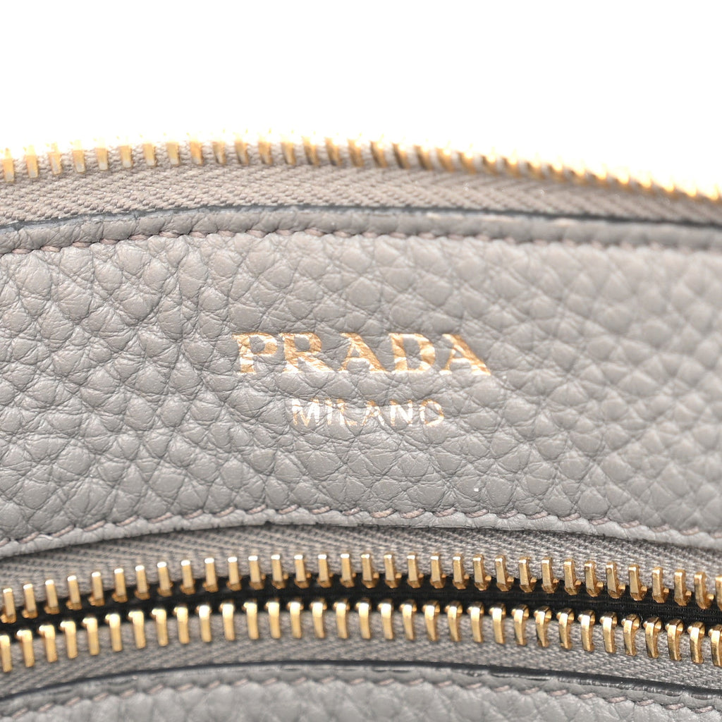 Vitello Phenix Zippered Shoulder Bag Marmo