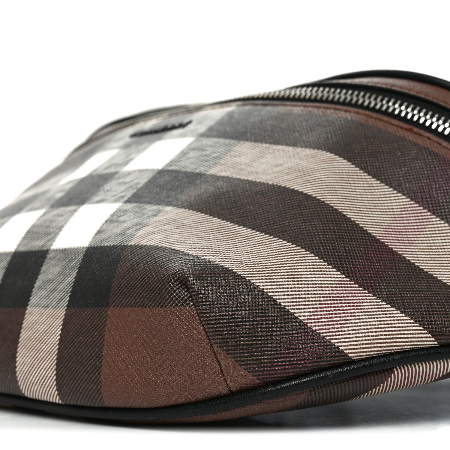 E-canvas Check Bum Bag Dark Birch Brown