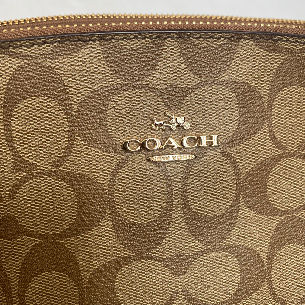 COACH Signature Christie Carryall Tote Shoulder Bag in Brown/ Tan