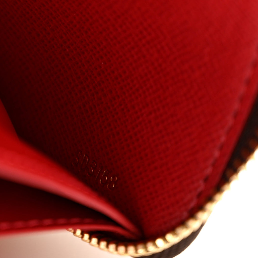 Damier Ebene Clemence Wallet Cherry