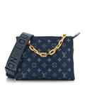 Lambskin Embossed Monogram Coussin PM Denim Blue