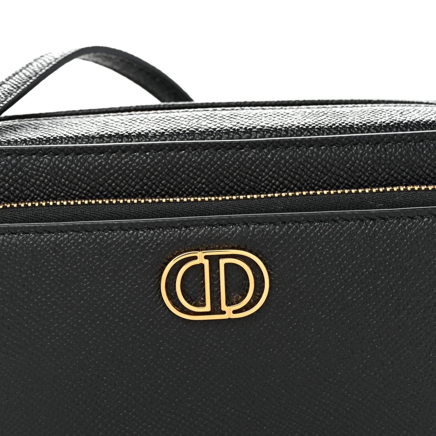 Grained Calfskin Caro Double Pouch Black Black