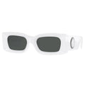 Versace Sunglasses Rectangle Full Rim, White Frame and Dark Grey Lens VE4474U314/87