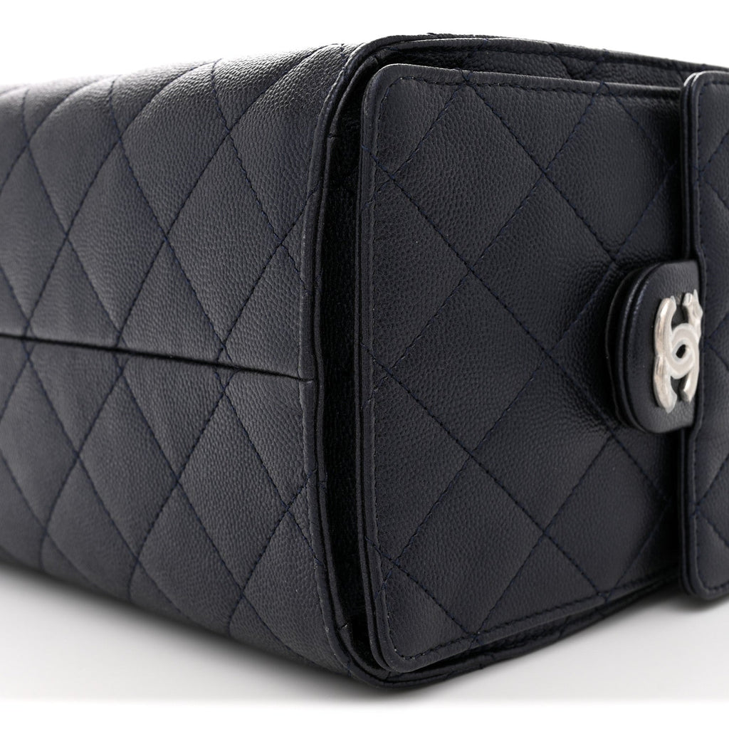 Caviar Quilted Small Chanel 25 Handbag Dark Navy