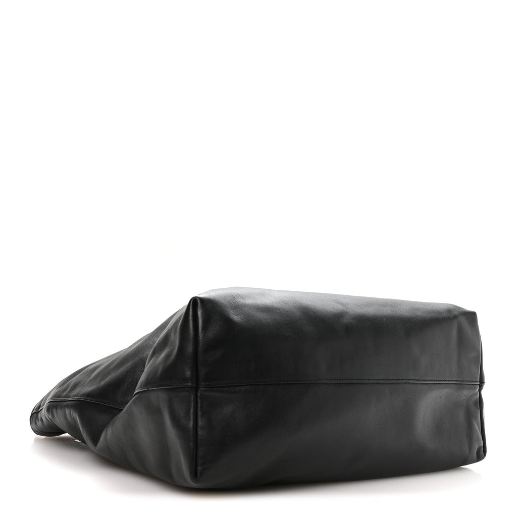 Soft Calf Shopping Tote Black