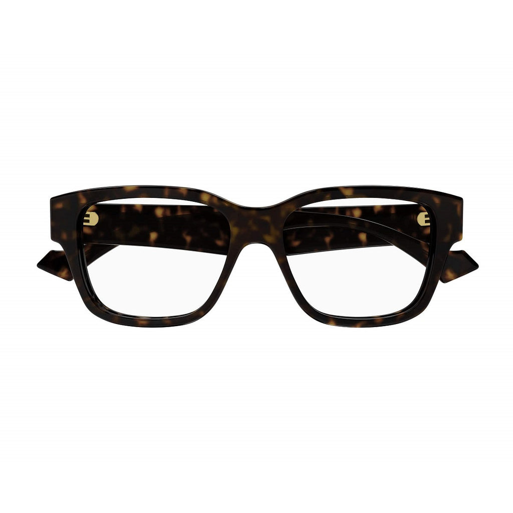 Gucci Eyeglasses Square Full Rim, Shiny Black Frame and Clear Demo Lenses Lens GG1428O004