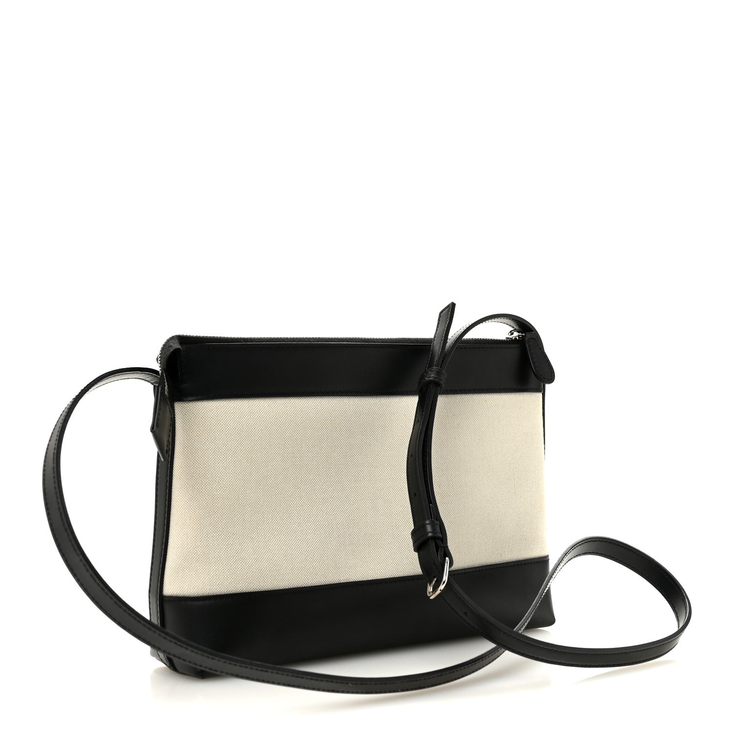 Cotton Canvas Pochette Crossbody Bag Black