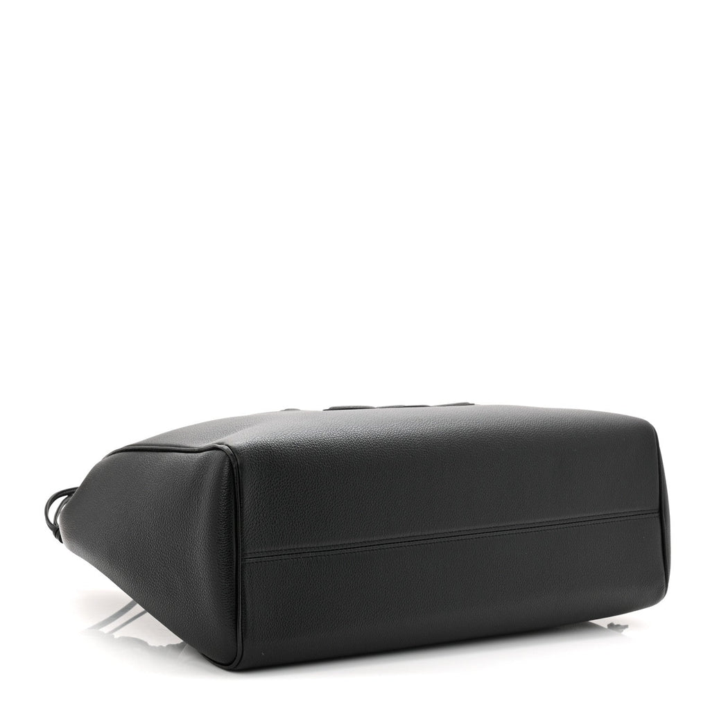 Calfskin Cuir Triomphe Cabas Drawstring Black