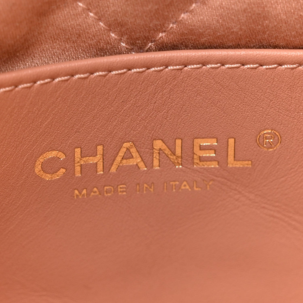 Metallic Calfskin Quilted Mini Chanel 22 Copper