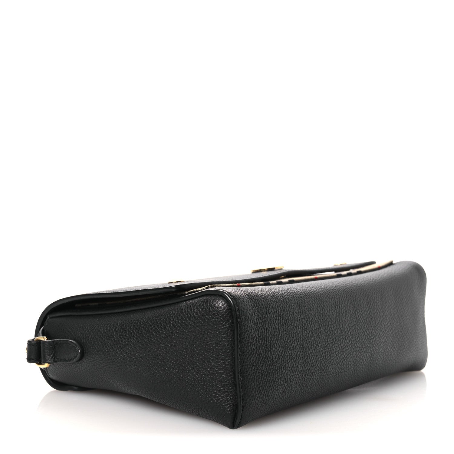 Grainy Calfskin Vintage Check Note Crossbody Bag Black
