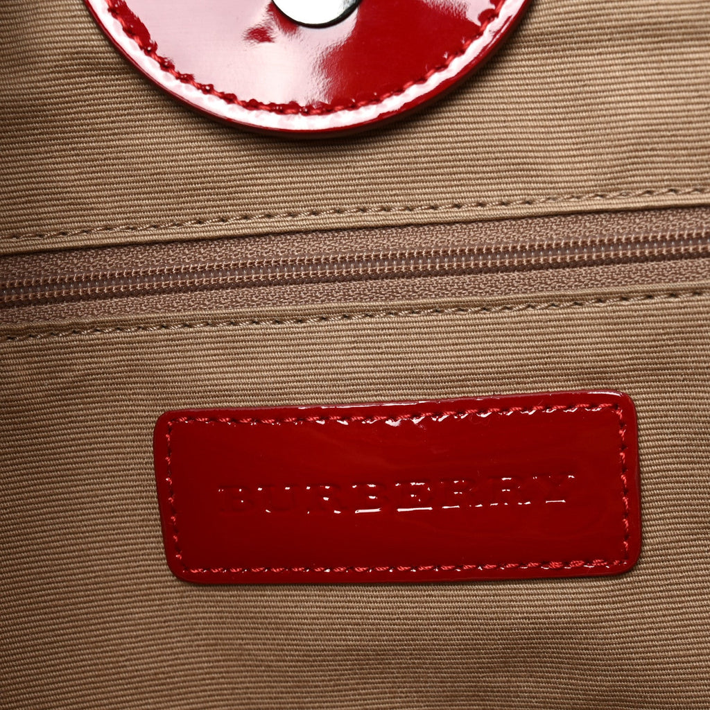 Patent Nova Check Medium Melbury Tote Red