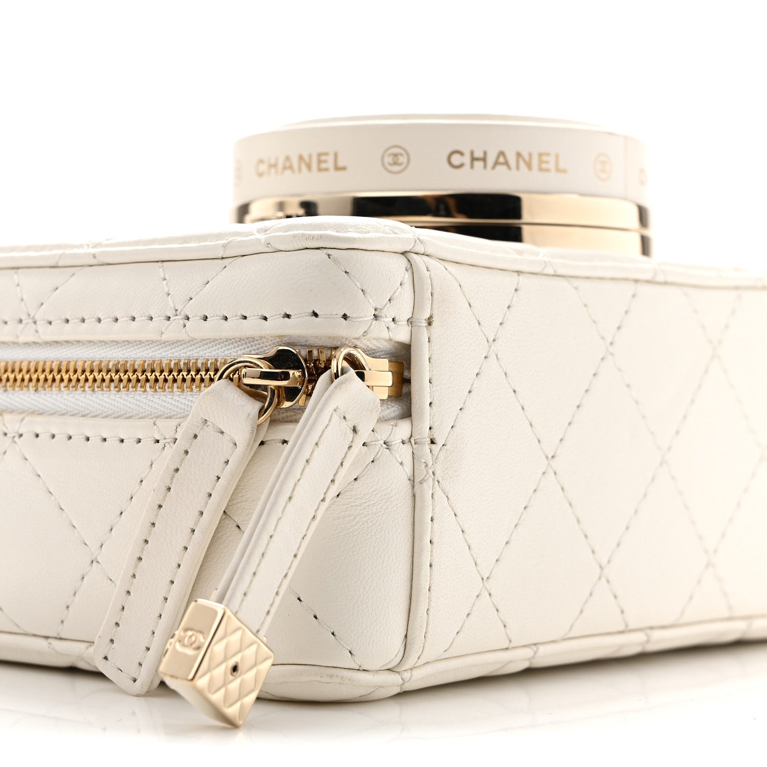 Lambskin Quilted Coco Click Bag White