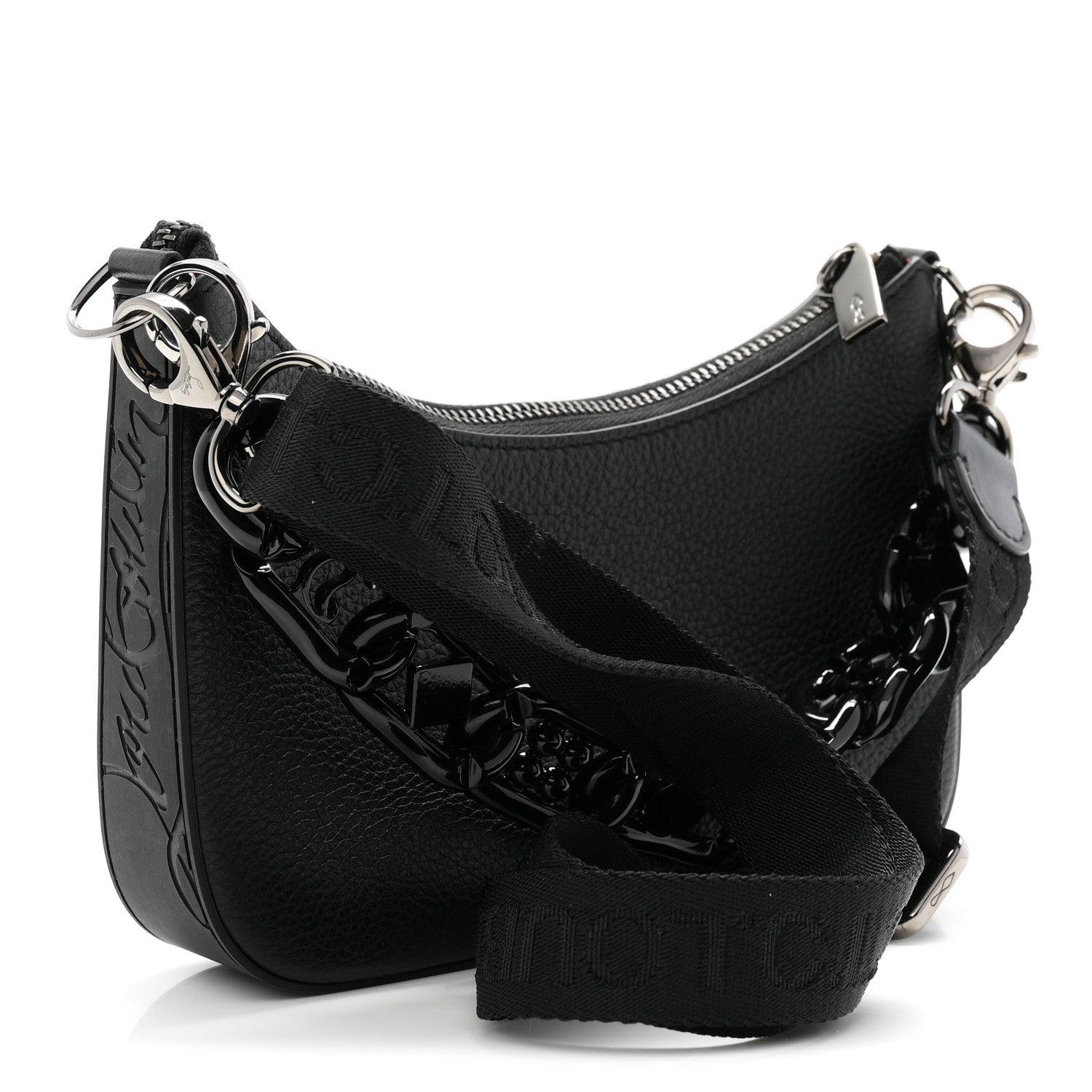 Calfskin Mini Loubila Chain Shoulder Bag Black