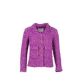CHANEL Size 34 21C Gold CC Buttons Tweed Jacket Cotton/Acrylic Purple