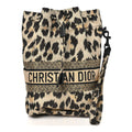 Canvas Mizza Embroidered Leopard DiorTravel Pouch Beige