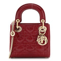 Patent Cannage Mini Lady Dior Red