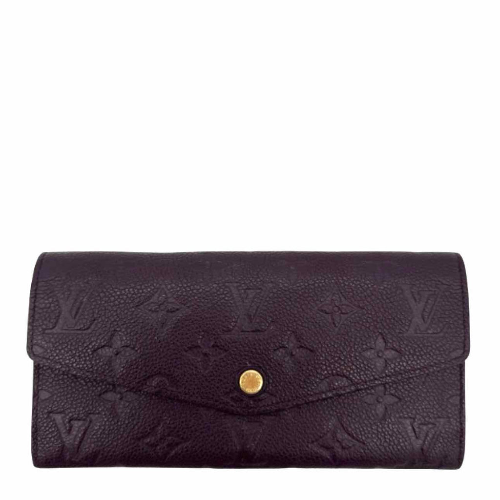 LOUIS VUITTON Monogram Empreinte Sarah Wallet Maroon
