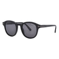 Tom Ford Sunglasses Round Full Rim, Shiny Black Frame and Smoke Lens FT0752-N01A
