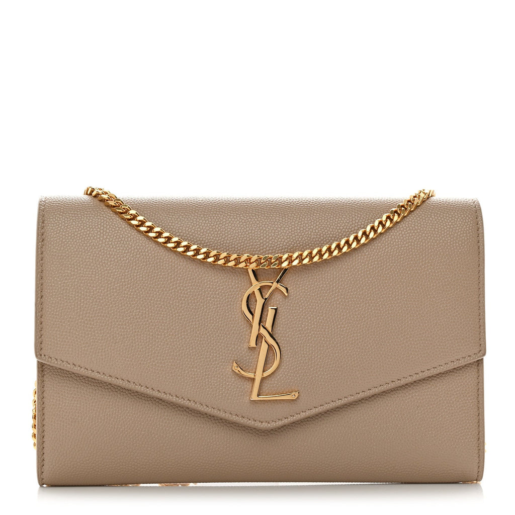 Grain De Poudre Monogram Uptown Chain Wallet Dark Beige