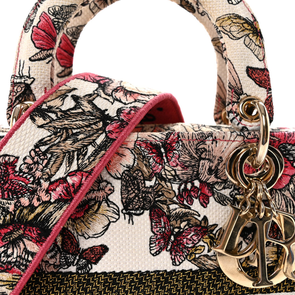 Canvas Embroidered Butterfly Print Medium Lady D-Lite  Multicolor