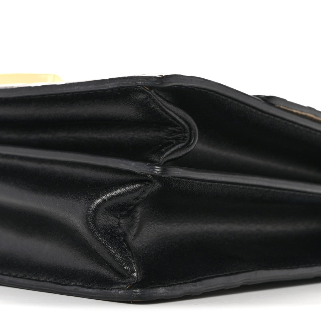 Vitello Liberty Bi-Color FF 1974 Embossed Small Kan U Shoulder Bag Maya Black