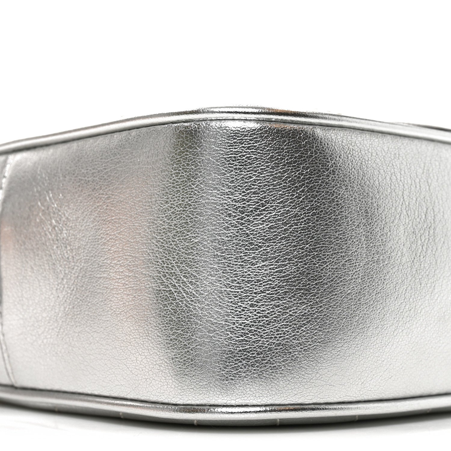 Metallic Sakai Be Green Calfskin Diagonal Stitched Small Blondie Shoulder Bag Silver
